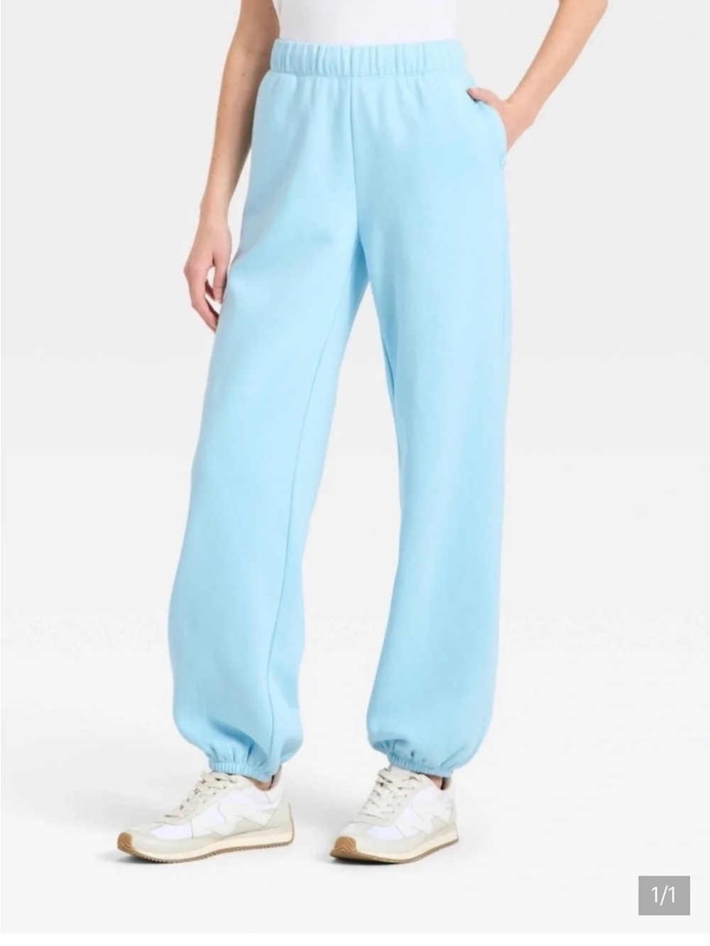 JoyLab Light Blue Cinched Adjustable Drawstring Regular Length Sweat Pants